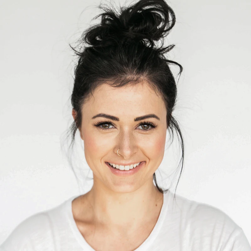 Client with a natural glowing makeup look