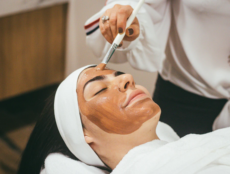 Facial mask applied with a brush